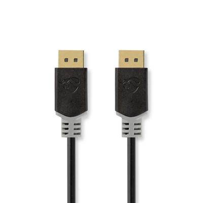 Nedis DisplayPort-Kabel | DisplayPort Male | DisplayPort Male | 8K@60Hz | Verguld | 2.00 m | Rond | PVC | Antraciet | Doos - CCBW38010AT20