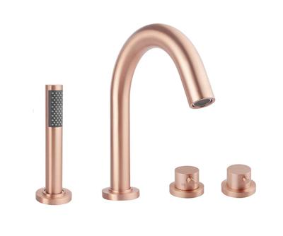 Wiesbaden Caral 4-gats badrandthermostaat afbouwset geborsteld koper Wiesbaden Caral 4-gats badrandthermostaat afbouwset geborsteld koper