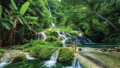 Watervalletjes 130x70cm Tuinschilderij Customize-it - Customize it