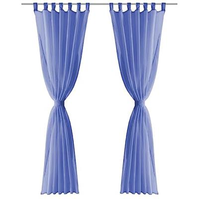 VidaXL Gordijnen voile 140x245 cm koningsblauw 2 st