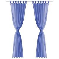 VidaXL Gordijnen voile 140x245 cm koningsblauw 2 st - thumbnail
