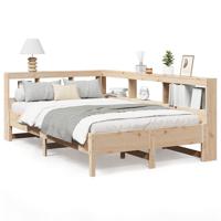Bed met boekenkast zonder matras massief grenenhout 120x190 cm - thumbnail
