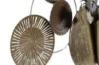 Decoratieve figuren DKD Home Decor 90 x 8,3 x 49 cm Grijs Gouden Koper Cirkels - thumbnail