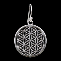 Flower of Life Oorbellen 925 Zilver - thumbnail