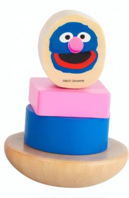 Small Foot houten stapelfiguur Sesamstraat Grover 9 cm
