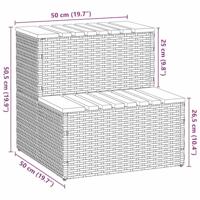 VidaXL Hottub-opstap 50x50x50,5cm poly rattan&massief acaciahout beige - thumbnail