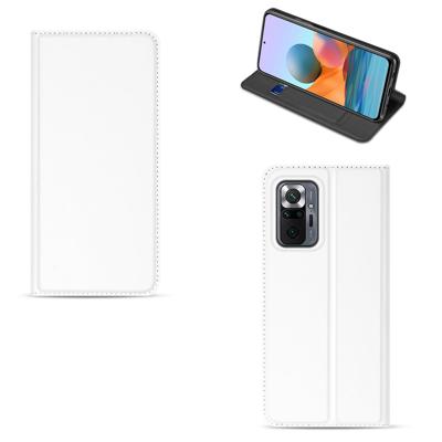 Xiaomi Redmi Note 10 Pro Stand Case Hoesje Wit met Pashouder