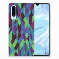 Huawei P30 | TPU Hoesje | Abstract Green Blue - thumbnail