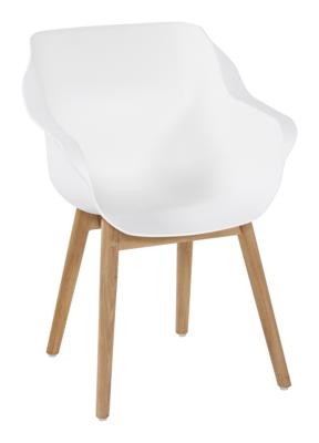 Hartman Tuinstoel 'Sophie Teak' met armleuning, kleur Wit