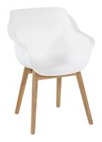 Hartman Tuinstoel 'Sophie Teak' met armleuning, kleur Wit - thumbnail
