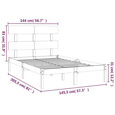 Bedframe massief hout 160x200 cm
