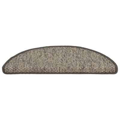VidaXL Trapmatten zelfklevend 15 st sisal-look 56x17x3 cm grijs-beige
