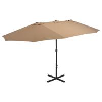 Parasol met aluminium paal 460x270 cm taupe - thumbnail