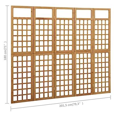 Kamerscherm/trellis met 5 panelen 201,5x180 cm vurenhout