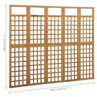 Kamerscherm/trellis met 5 panelen 201,5x180 cm vurenhout - thumbnail