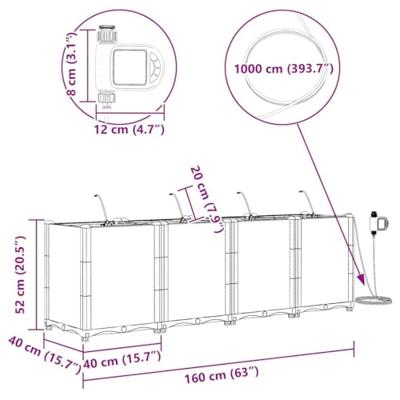 VidaXL Tuin bloempot 4 pcs bruin staal