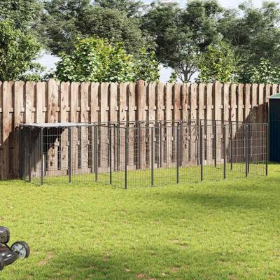 Hondenkennel 8,47 m² staal zwart
