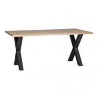 WOOOD Boomstam Eettafel 'Tablo' met X-poot, 180 x 90cm - thumbnail