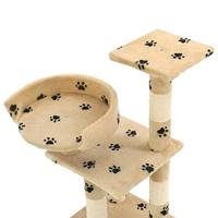 VidaXL Kattenkrabpaal met sisal krabpalen 65 cm pootafdrukken beige - thumbnail