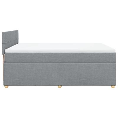 Boxspring met matras stof lichtgrijs 140x200 cm - thumbnail