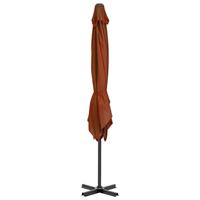 VidaXL Zweefparasol met aluminium paal 250x250 cm terracottakleurig - thumbnail