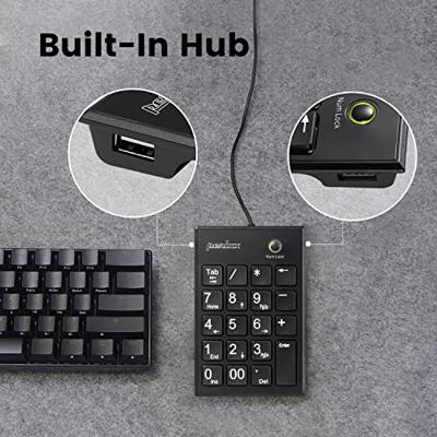Perixx PERIPAD-202 H B USB Numeriek toetsenbord Multimediatoetsen Zwart - thumbnail