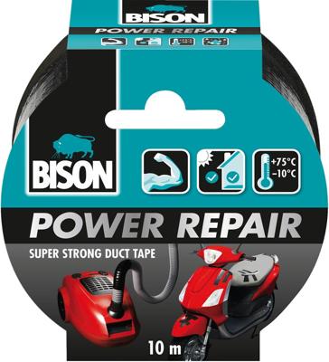 Bison Power Repair Tape Zwart Rol 10M - 6311861 - 6311861 Bison Power Repair Tape Zwart Rol 10M - 6311861 - 6311861