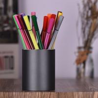 Aluminium ronde Bureau potlood houder container organisator briefpapier Gift (grijs) - thumbnail