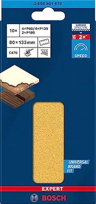 Bosch Accessories 2608901670 Schuurpapier voor vlakschuurmachine Korrelgrootte (num) 60, 120, 180 (l x b) 133 mm x 80 mm 1 set(s) Bosch Accessories 2608901670 Schuurpapier voor vlakschuurmachine Korrelgrootte (num) 60, 120, 180 (l x b) 133 mm x 80 mm 1 set(s)