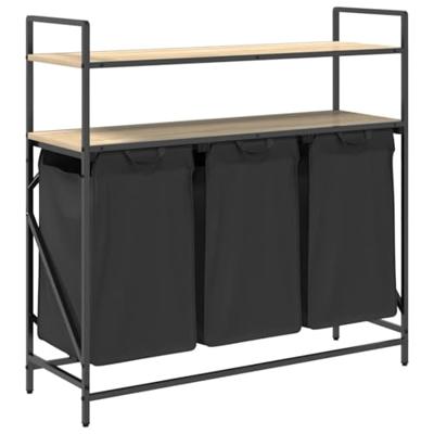 Wasmand 3 vakken met planken sonoma eikenkleurig Wasmand 3 vakken met planken sonoma eikenkleurig