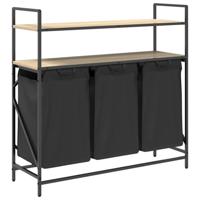 Wasmand 3 vakken met planken sonoma eikenkleurig - thumbnail