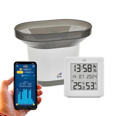 TFA Dostmann TFA.me Starter Set mit WLAN Gateway und Regensender 35.8111.02 Regenmeter Wit