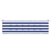 Tuinbank Kussen Blauw en wit 180 x 50 x 4 cm Oxford stof - thumbnail
