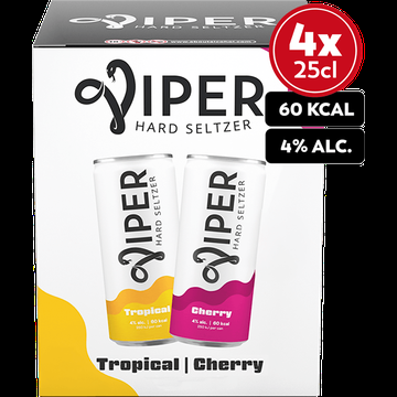 Viper Hard Seltzer Cherry / Tropical Multipack 4x250ML bij Jumbo
