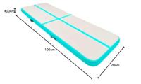 VidaXL Gymnastiekmat met pomp opblaasbaar 400x100x20 cm pvc groen - thumbnail