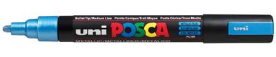 Uni-Posca Posca marker, afm pc-5m, lijndikte 2,5 mm, medium, metallic blauw, 1 stuk