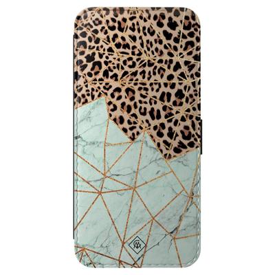 Samsung Galaxy A57 flipcase - Luipaard marmer mint Samsung Galaxy A57 flipcase - Luipaard marmer mint