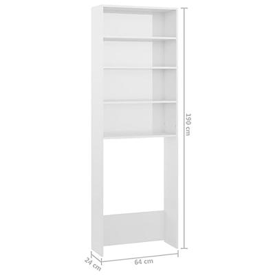 VidaXL Wasmachinekast 64x24x190 cm hoogglans wit VidaXL Wasmachinekast 64x24x190 cm hoogglans wit