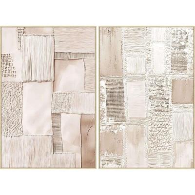Schilderij Home ESPRIT Beige Modern Stads 82,5 x 4,5 x 122,5 cm (2 Stuks)