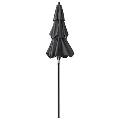 VidaXL Parasol 3-laags met aluminium paal 2 m antracietkleurig - thumbnail