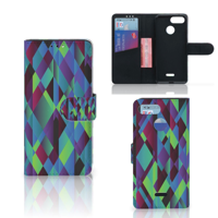 Xiaomi Redmi 6 Bookcase Abstract Green Blue - thumbnail