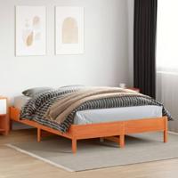 Bedframe massief grenenhout wasbruin 140x200 cm - thumbnail