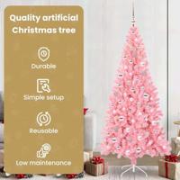 VidaXL Kerstboom met 300 led met standaard roze 210 cm pvc - thumbnail