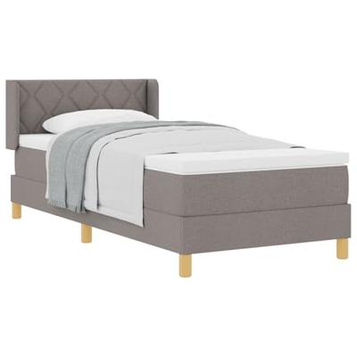 Boxspringbed met matras met hoofdeinde Taupe 90 x 200 cm Stof