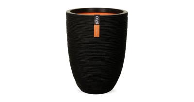 Lage elegante vaas - CAPI EUROPE - RIB NL - 46 x 58 cm - Zwart