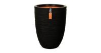 Lage elegante vaas - CAPI EUROPE - RIB NL - 46 x 58 cm - Zwart - thumbnail