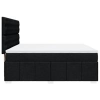Boxspring met matras stof zwart 180x200 cm - thumbnail