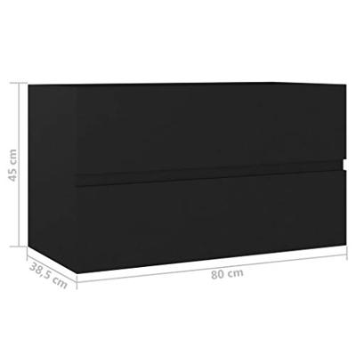 Wastafelkast 80x38,5x45 cm spaanplaat zwart Wastafelkast 80x38,5x45 cm spaanplaat zwart