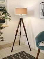 Eglo Landelijke vloerlampLantada 106cm Tripod hout met taupe - 44115 - thumbnail