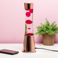 Lavalamp koper met roze lava - thumbnail